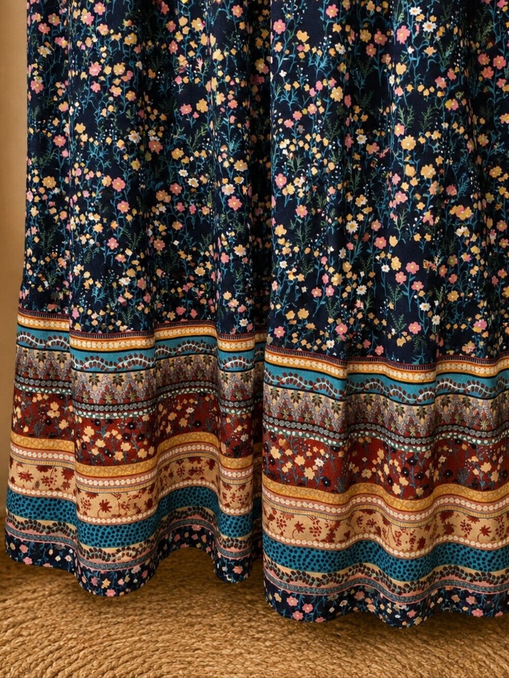 Keluummi Plus Size Boho Patchwork Floral Maxi Dress Wrap Neck US 22 - Picture 3 of 6